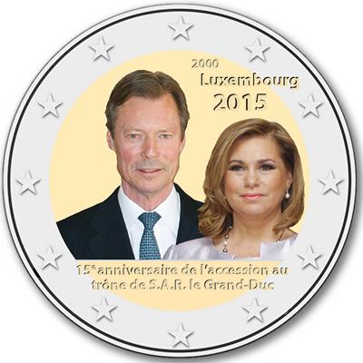 The 15th anniversary of the accession to the throne of H.R.H. the Grand Duke Jean coin