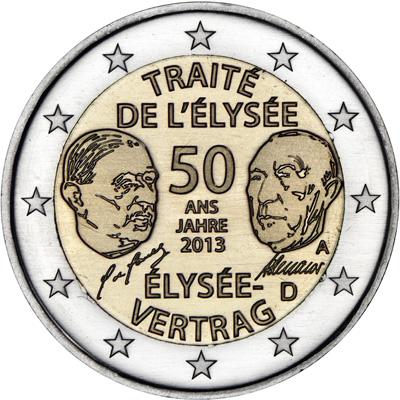 The 50th anniversary of the signing of the German-French Friendship Treaty coin
