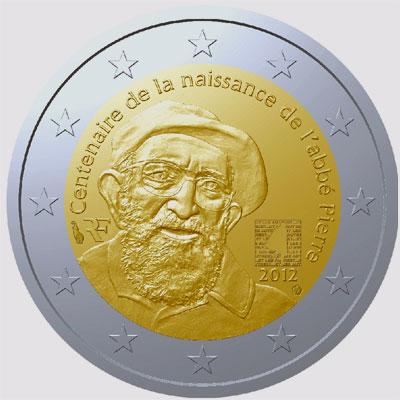The 100th anniversary of the birth of the Abbé Pierre, famous in France as protector of the Poor coin