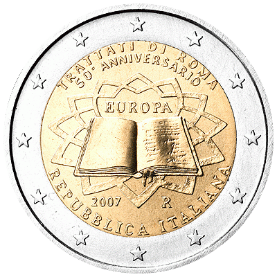50th anniversary of signing of the Treaty of Rome - Italy coin