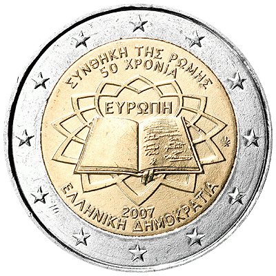 50th anniversary of signing of the Treaty of Rome - Greece coin