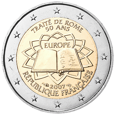 50th anniversary of signing of the Treaty of Rome - France coin