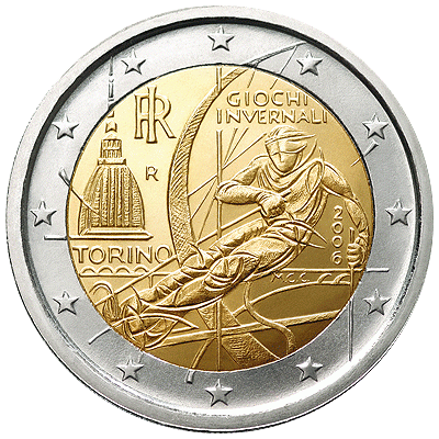 XX Winter Olympic Games of Turin 2006 coin