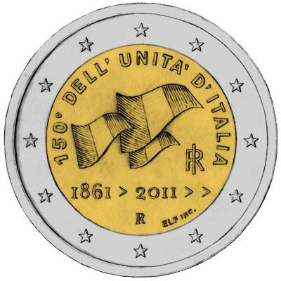 The 150th anniversary of the unification of Italy coin