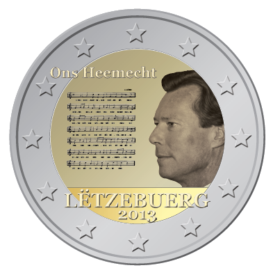 The National Anthem of the Grad-Duchy of Luxembourg coin