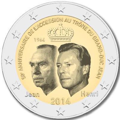 50th anniversary of the accession to the throne of the Grand-Duke Jean coin