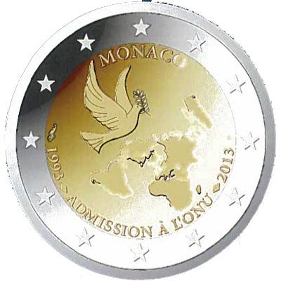 The 20th anniversary of the entry in the Principality of Monaco UN coin