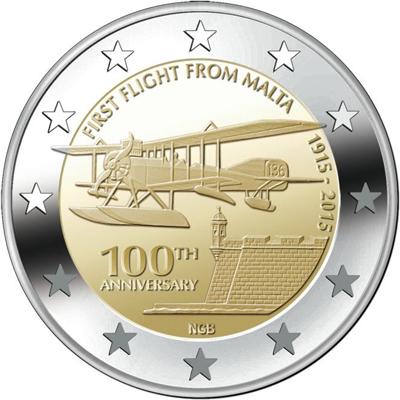 First flight from Malta coin