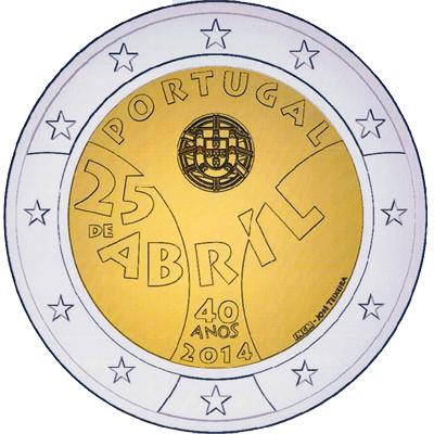 The 40th Anniversary of the 25th April Revolution coin