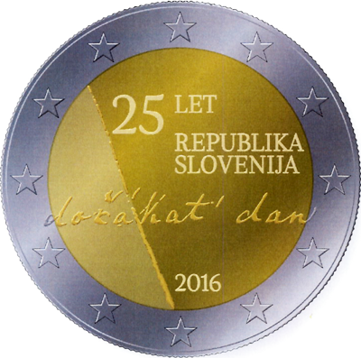 The 25th anniversary of independence of the Republic of Slovenia coin
