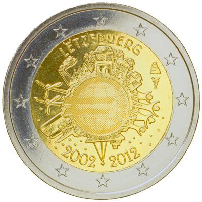 10 years of euro cash coin