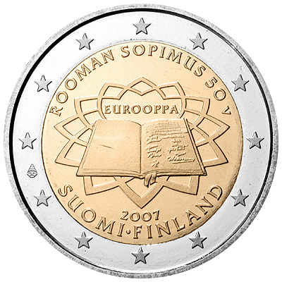 50th anniversary of signing of the Treaty of Rome - Finland coin