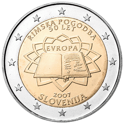 50th anniversary of signing of the Treaty of Rome - Slovenia coin