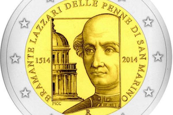 The 500th anniversary of the death of Bramante Lazzari delle Penne di San Marino coin
