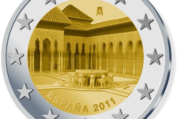 UNESCO World Natural and Cultural Heritage Sites - Patio de los Leones of the Alhambra, Generalife and Albayzín in Granada coin
