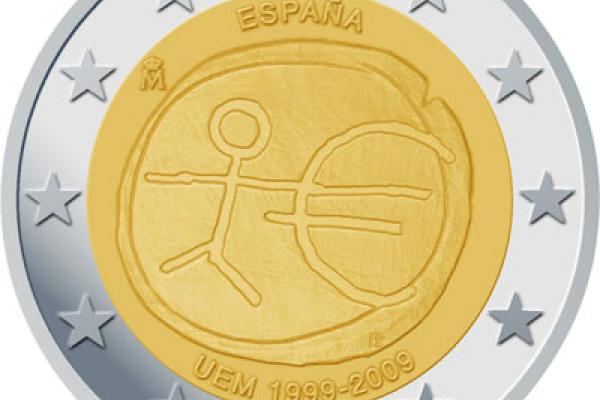 Ten years of economic and monetary union (EMU) and the birth of the euro - Spain coin