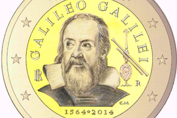 450th Anniversary of the birth of Galileo Galilei (born in 1564) coin