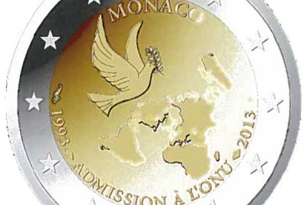 The 20th anniversary of the entry in the Principality of Monaco UN coin
