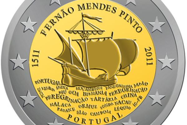 500th anniversary of Fernão Mendes Pinto's birth coin