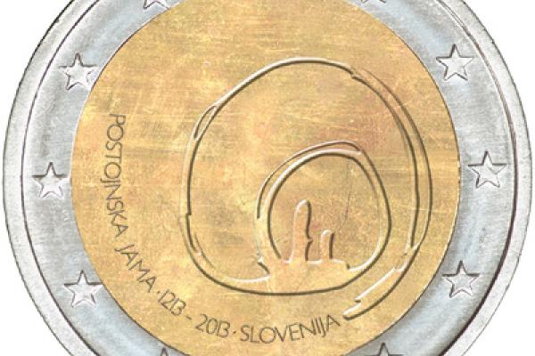 The 800th anniversary of visits to Postojna Cave coin